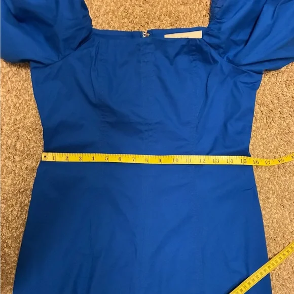 LOFT Royal Blue Puff Sleeve Midi Dress - Picture 6 of 8